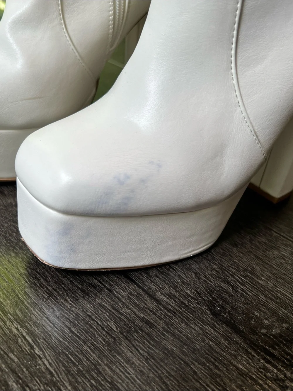White Platform High-Heel Boots